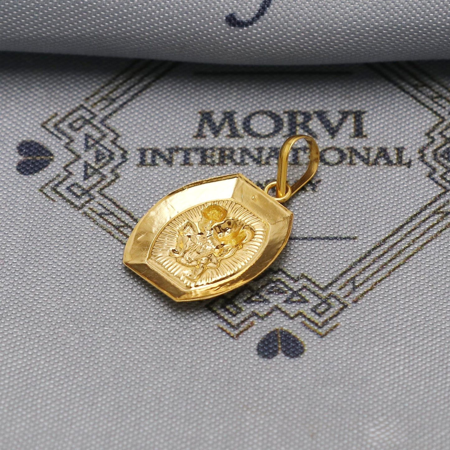 Small Tiny 20k 18k Yellow Gold Hanuman Pendant: Indian God Jewelry