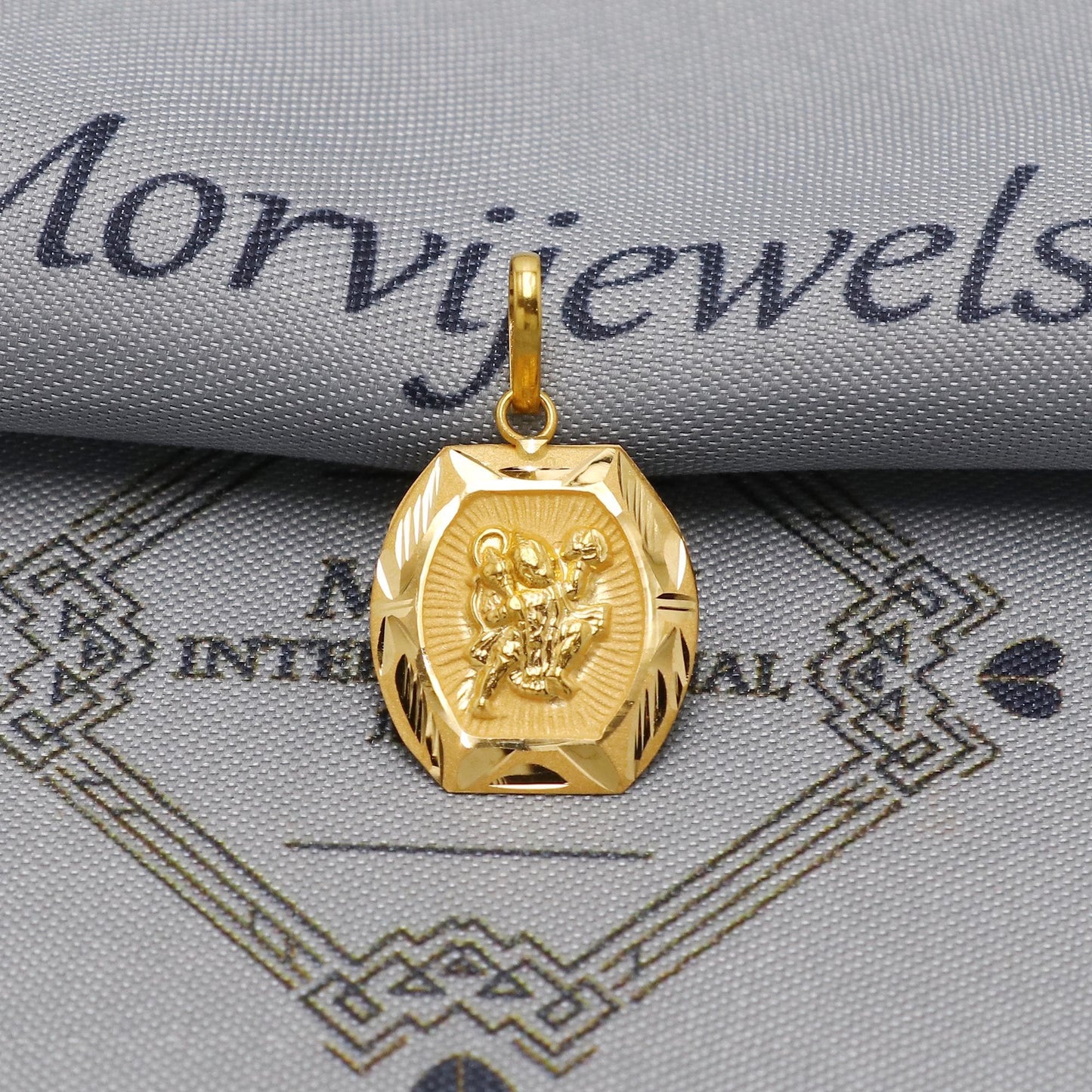 Small Tiny 20k 18k Yellow Gold Hanuman Pendant: Indian God Jewelry