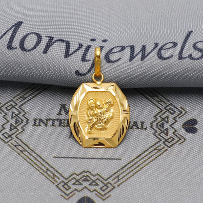 Small Tiny 20k 18k Yellow Gold Hanuman Pendant: Indian God Jewelry