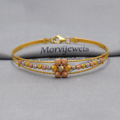 22k Gold Bangle Bracelet: Twisted Wire Design, Flexible Jewelry