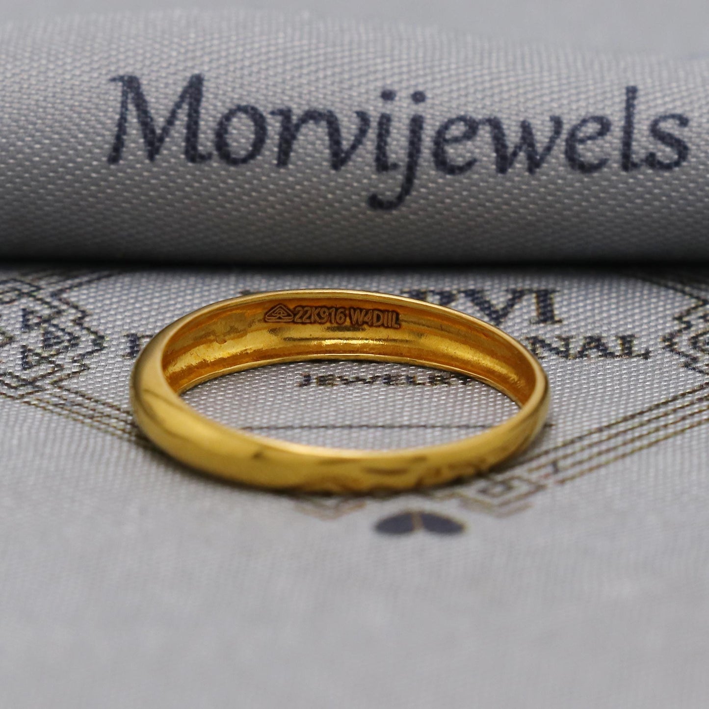 Handmade 22k Solid Gold Band Ring: Hand Carved Real Gold