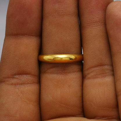 Handmade 22k Solid Gold Band Ring: Hand Carved Real Gold