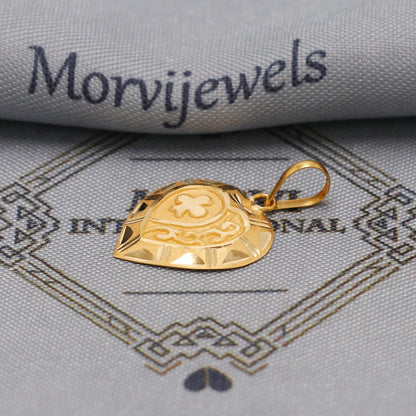 20k  Yellow Gold Pendant: Lightweight Indian Jewelry