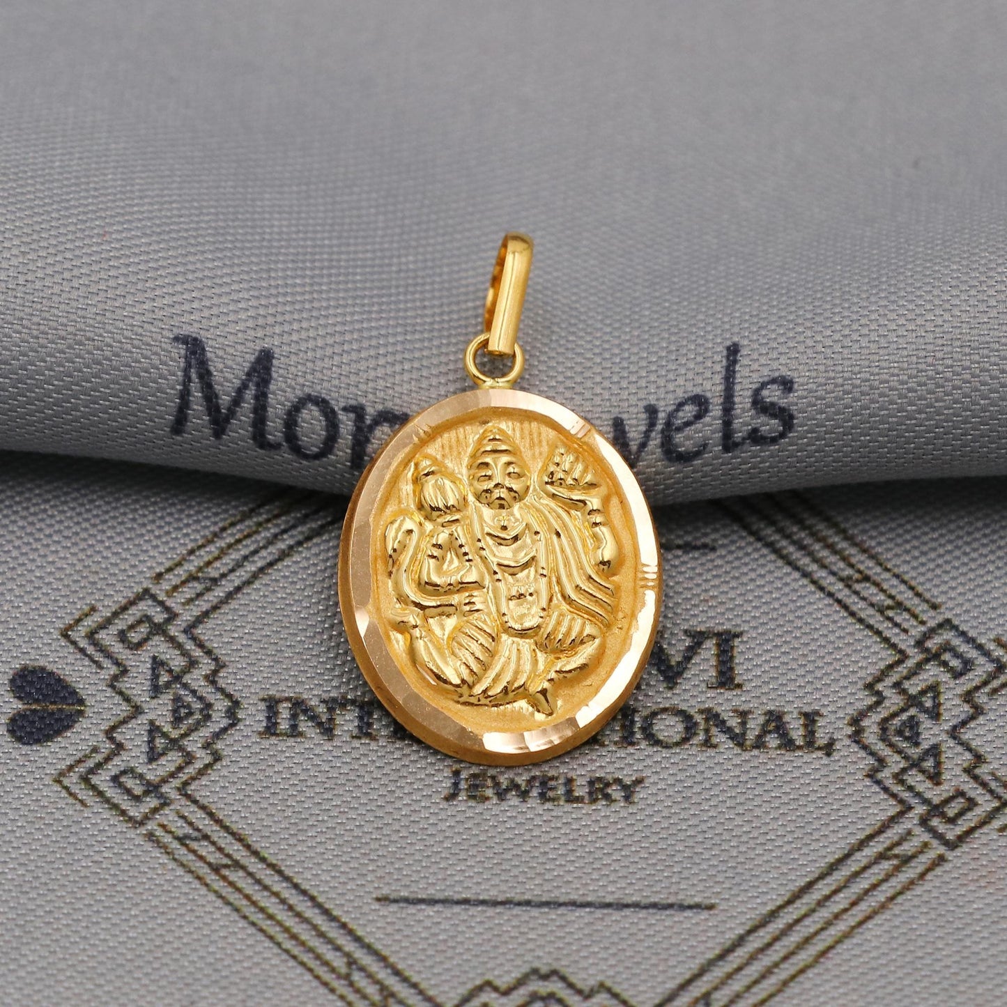 20k Yellow Gold Hanuman Pendant: Indian God Jewelry