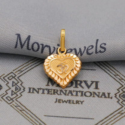20k Gold Om Pendant: Lightweight Indian Jewelry Gift
