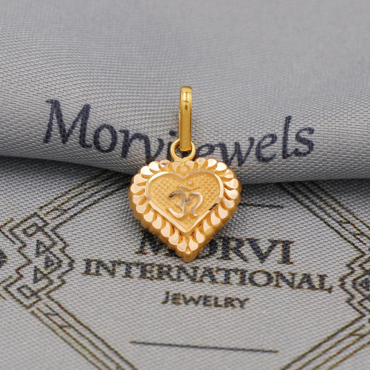 20k Gold Om Pendant: Lightweight Indian Jewelry Gift