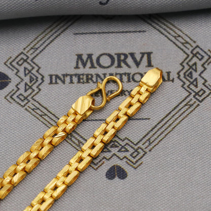 22k Gold Link Chain Bracelet For Women: Handmade Indian Style Jewelry, K6352