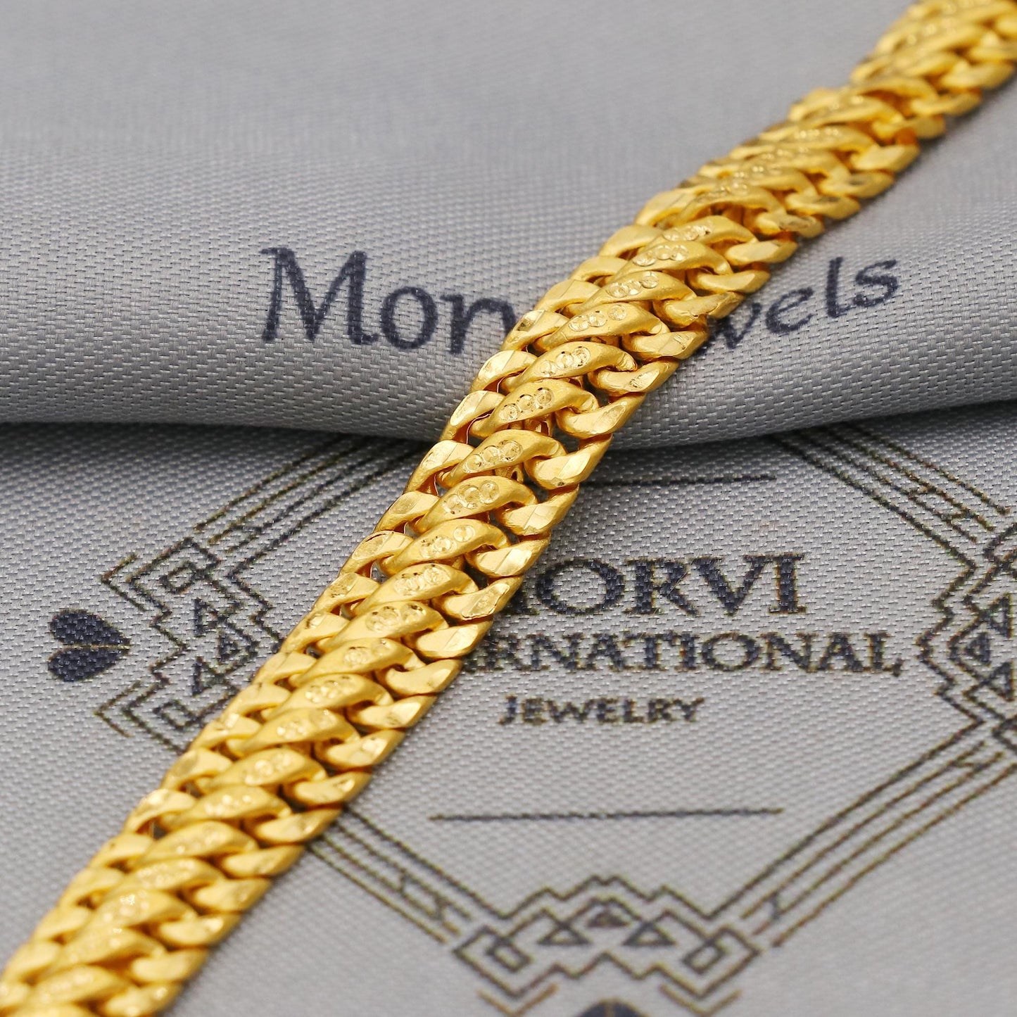 22k Gold Link Chain Bracelet For Women: Handmade Indian Style Jewelry, K6353