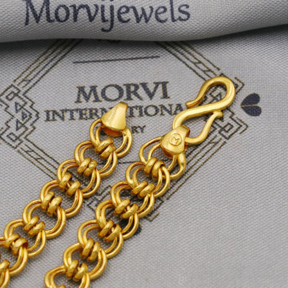 22k Gold Link Chain Bracelet For Women: Handmade Indian Style Jewelry, K6354