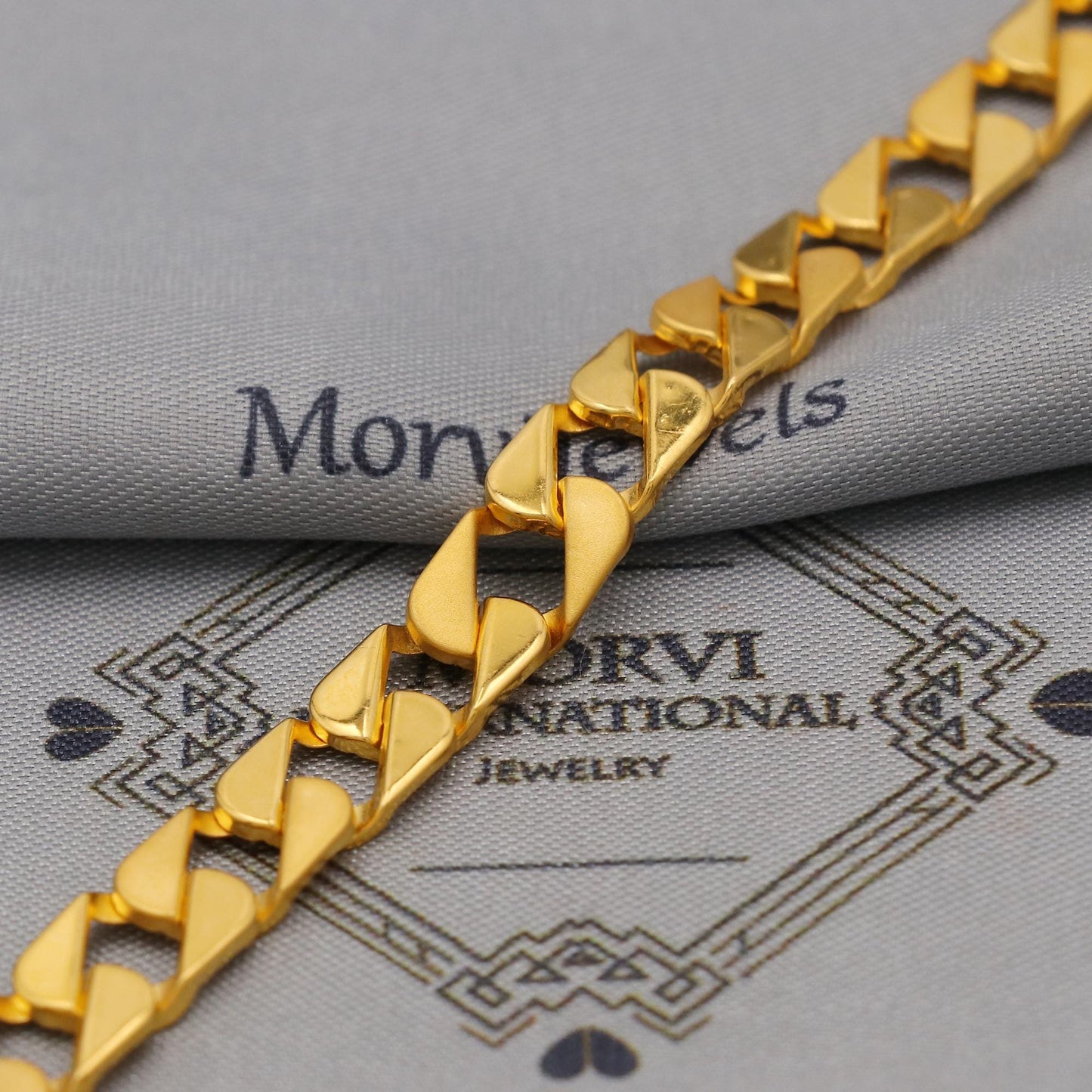 22k Gold Link Chain Bracelet For Women: Handmade Indian Style Jewelry, K6355