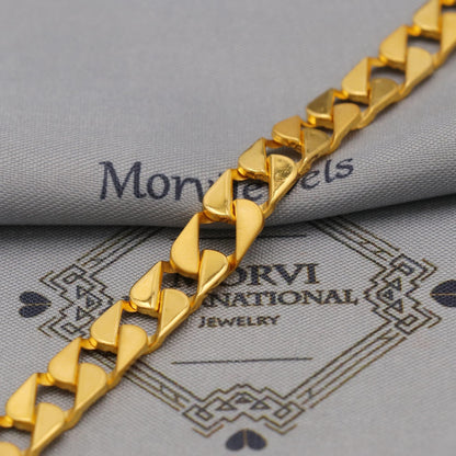 22k Gold Link Chain Bracelet For Women: Handmade Indian Style Jewelry, K6355