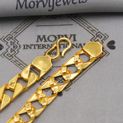 22k Gold Link Chain Bracelet For Women: Handmade Indian Style Jewelry, K6355