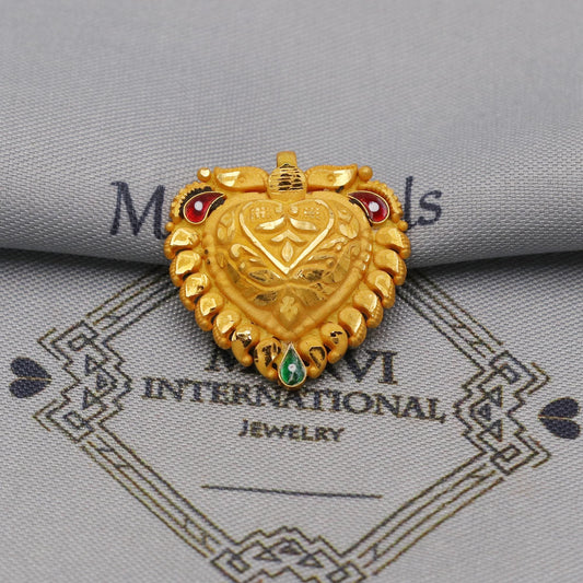 gold 22k pendant handmade Indian jewelry, K6359