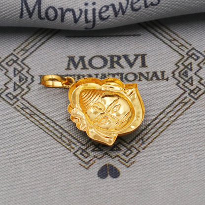 20k/18k Yellow Gold Pendant: Indian God Lord Shiva Jewelry, K6364