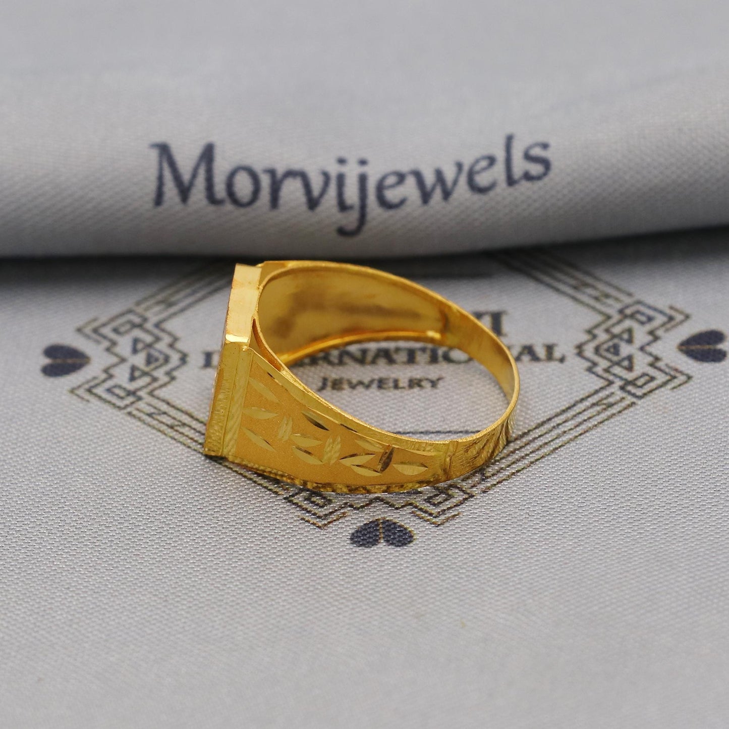 Square Design 22k solid gold ring handmade jewelry, Vintage Antique Style Indian Ring, Pure Gold Jewelry, K6372