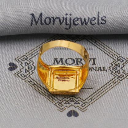 Hand Carved 22k solid gold ring handmade jewelry, Vintage Antique Style Indian Party Ring, Solid Gold Jewelry, 22kt Gold Ring, K6385