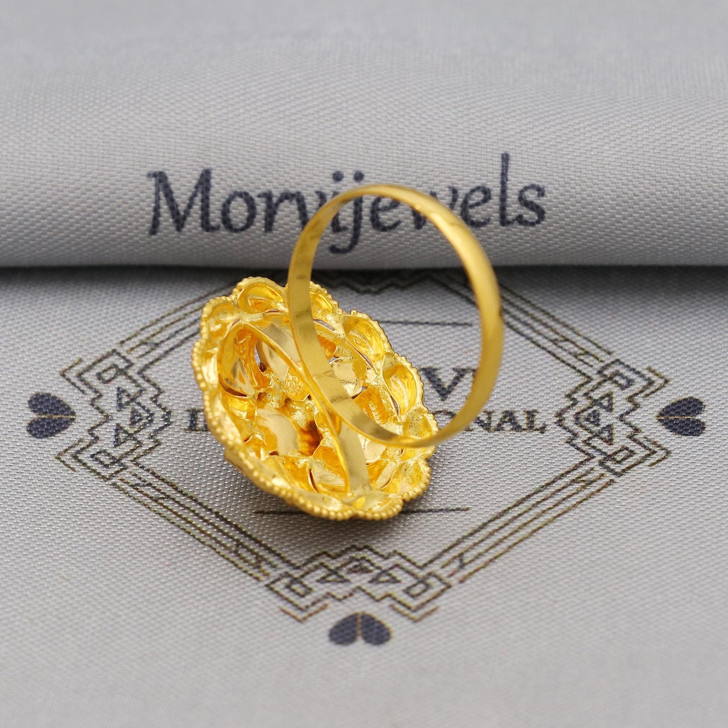 Pure Solid 22k Yellow Gold Ring Size 6 7 8, and All Size, Hand Carved Gold Ring, Indian Gold Ring, Handmade Gold Ring for Women, Round Ring