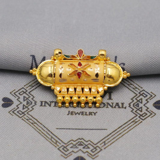 Pure 22k Gold Pendant Jewelry, Traditional Indian Vintage design Gold Jewelry, K6400