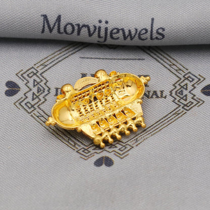Pure 22k Gold Pendant Jewelry, Traditional Indian Vintage design Gold Jewelry, K6401