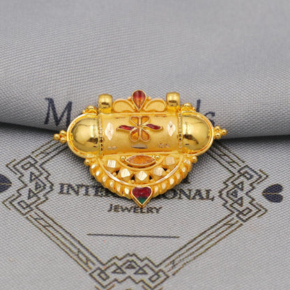 Pure 22k Gold Pendant Jewelry, Traditional Indian Vintage design Gold Jewelry, K6404
