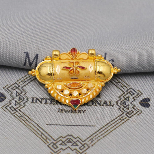 Pure 22k Gold Pendant Jewelry, Traditional Indian Vintage design Gold Jewelry, K6404