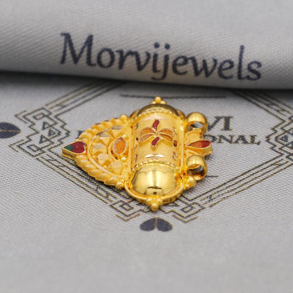 Pure 22k Gold Pendant Jewelry, Traditional Indian Vintage design Gold Jewelry, K6404