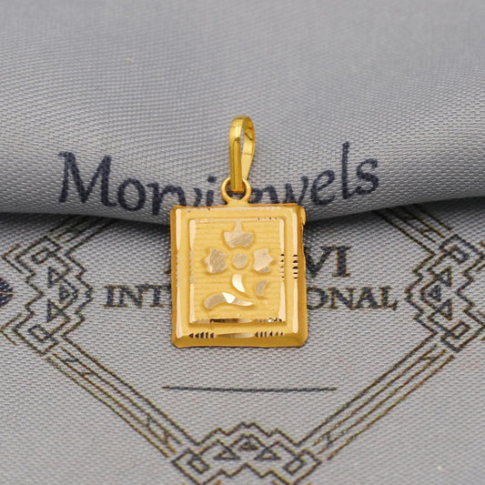 20k 18k Yellow Gold Pendant: Light Weight Indian Vintage Art Jewelry Gift, K6423