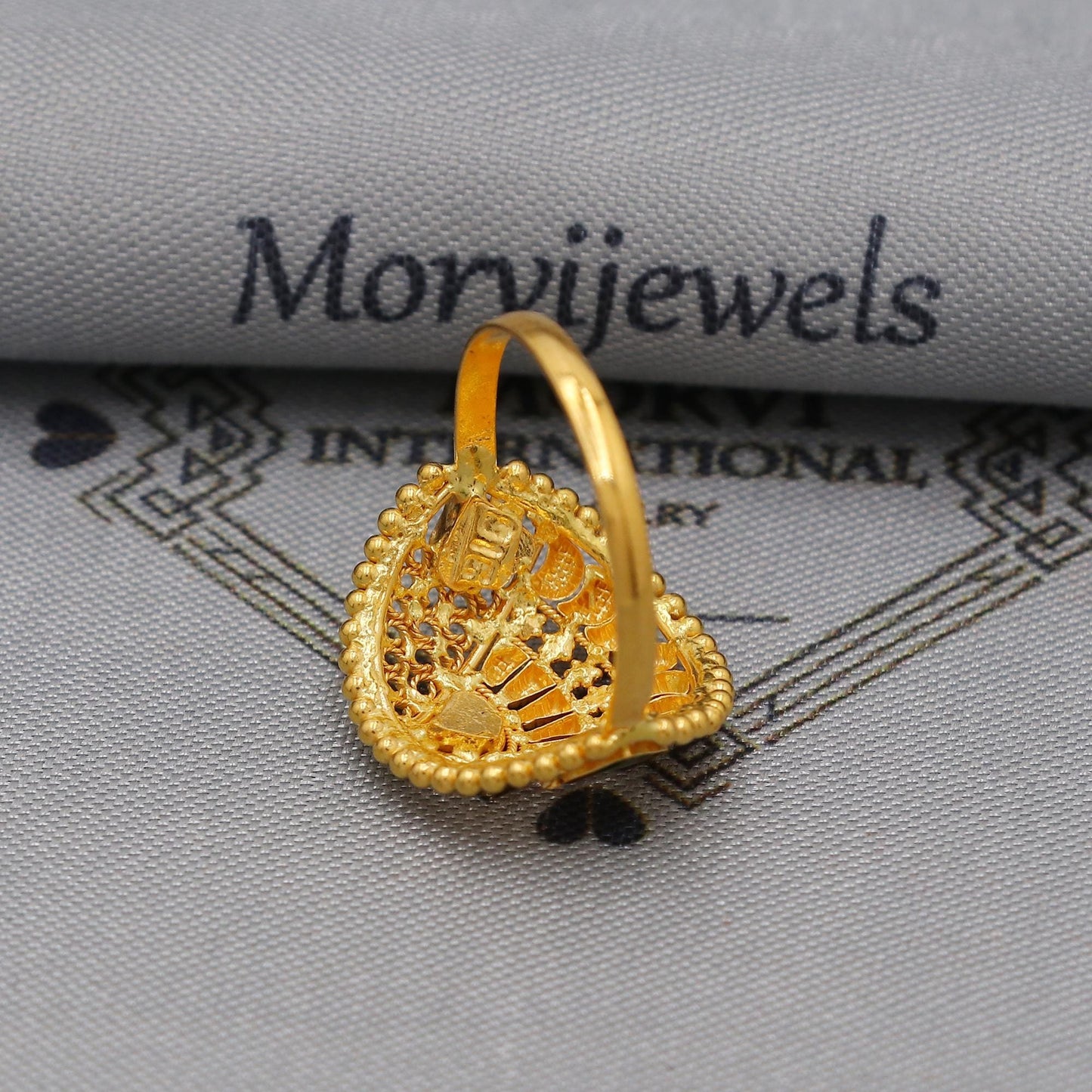 22k Gold Gold Ring, Dome Vintage Designer Unique New Solid Gold 22k Ring, Rajasthani Indian Jewelry, Filigree Oval Shape Ring, K6121