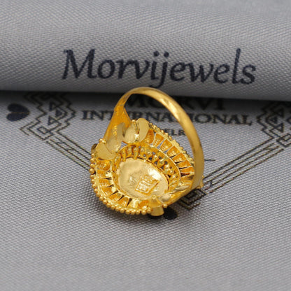 22k Gold Gold Ring, Vintage Designer Solid Gold 22k Ring, Rajasthani Indian Jewelry, Beautiful Women Gold Handmade Ring Jewelry, K6125