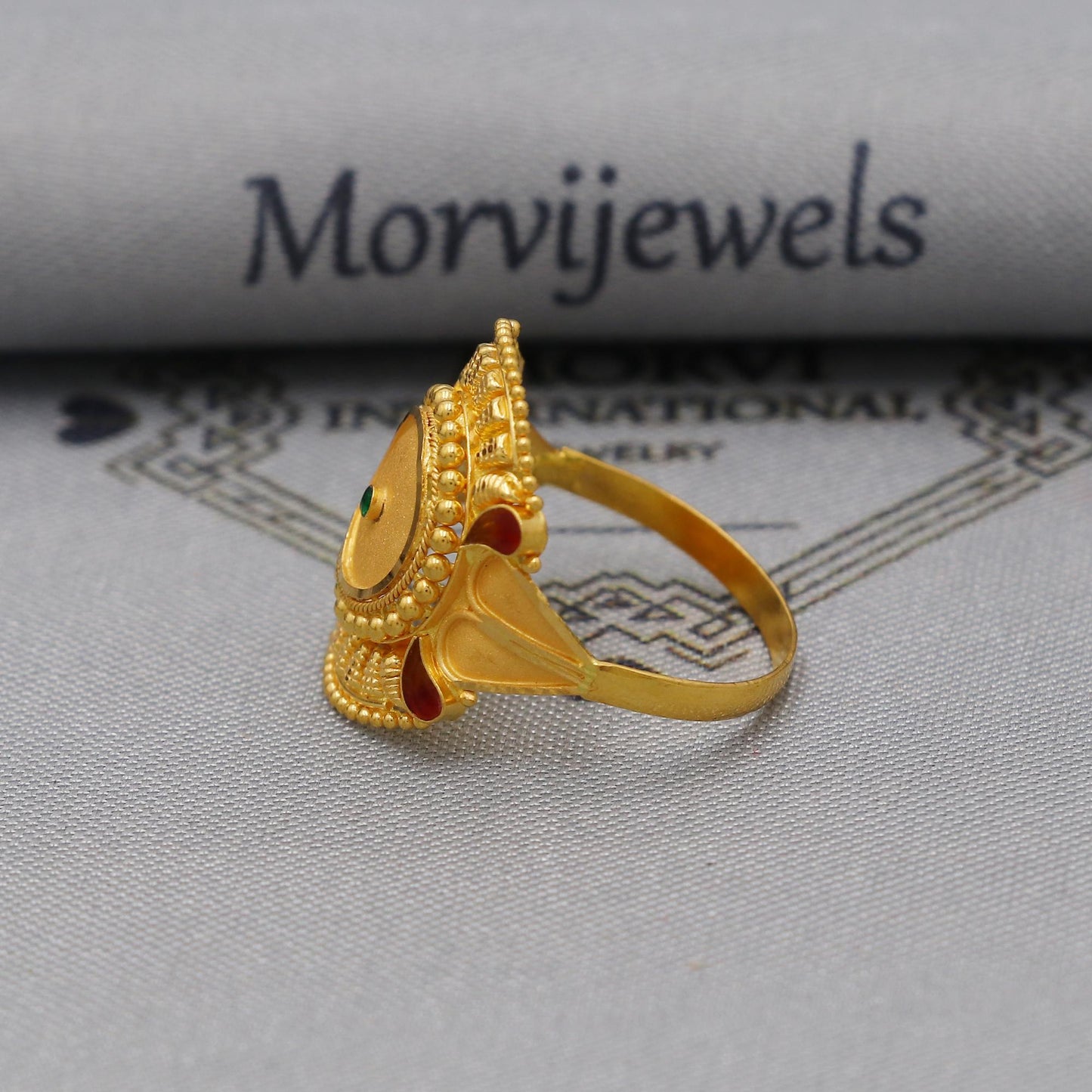 22k Gold Gold Ring, Vintage Designer Solid Gold 22k Ring, Rajasthani Indian Jewelry, Beautiful Women Gold Handmade Ring Jewelry, K6125