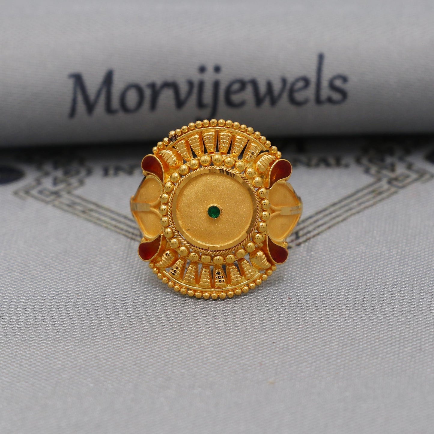 22k Gold Gold Ring, Vintage Designer Solid Gold 22k Ring, Rajasthani Indian Jewelry, Beautiful Women Gold Handmade Ring Jewelry, K6125