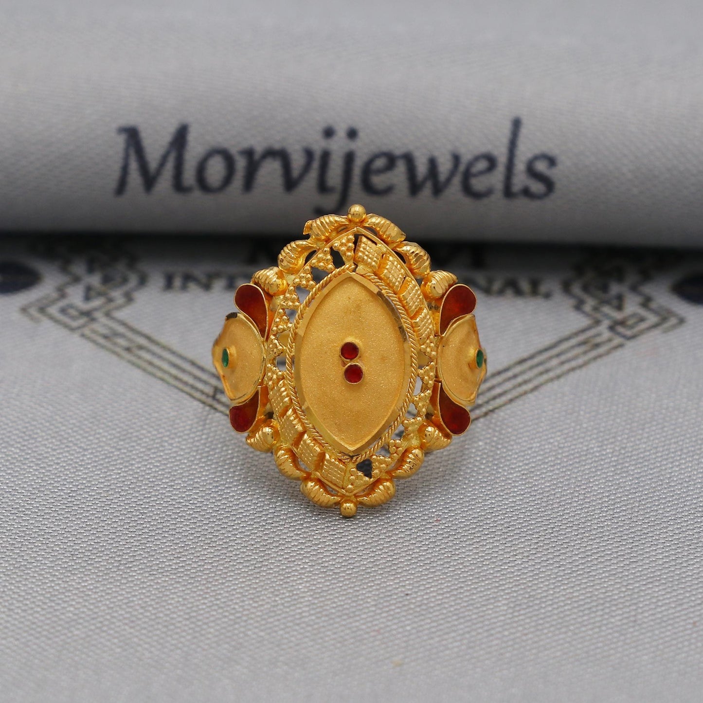 22k Gold Gold Ring, Vintage Designer Solid Gold 22k Ring, Rajasthani Indian Jewelry, Beautiful Women Gold Handmade Ring Jewelry, K6126