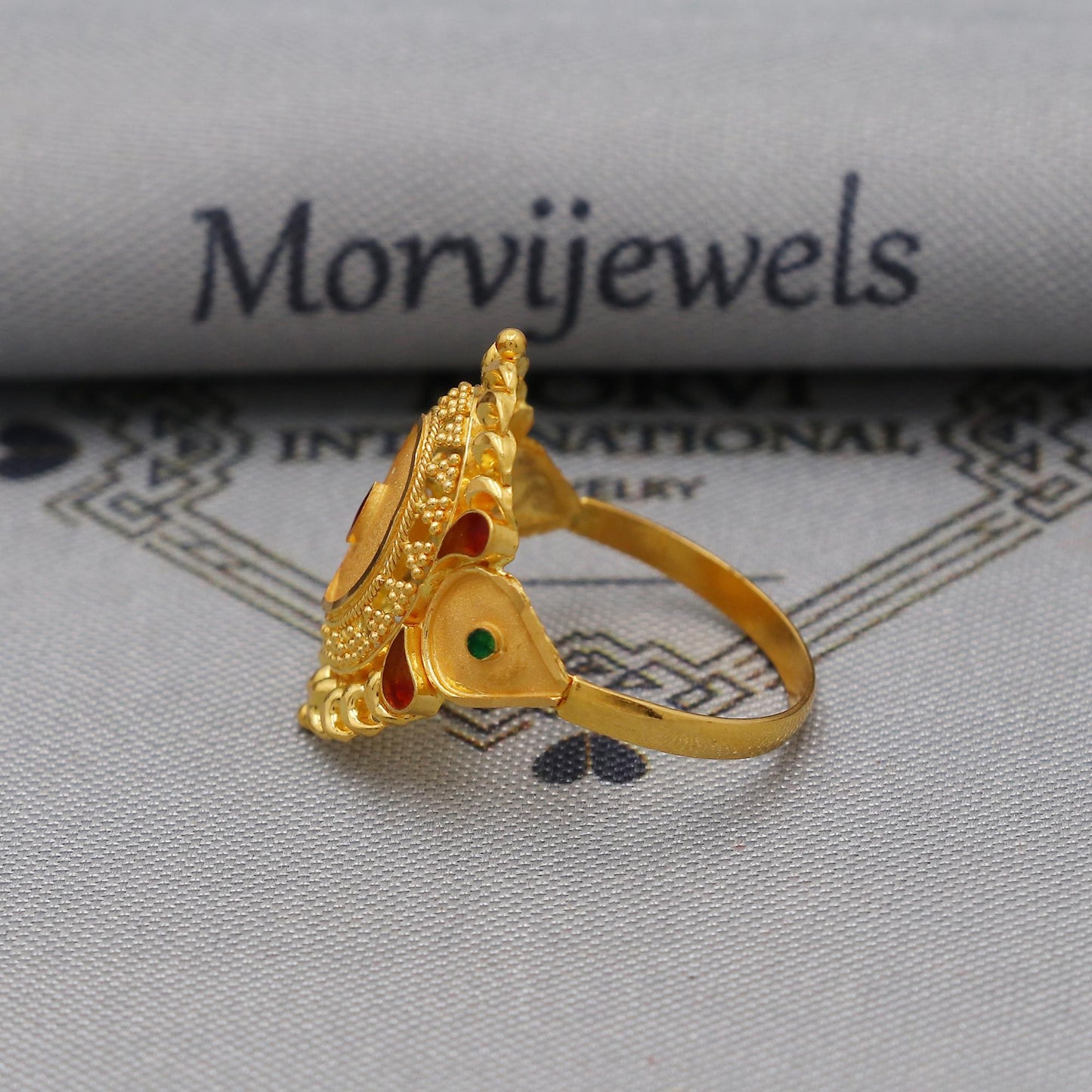 22k Gold Gold Ring, Vintage Designer Solid Gold 22k Ring, Rajasthani Indian Jewelry, Beautiful Women Gold Handmade Ring Jewelry, K6128