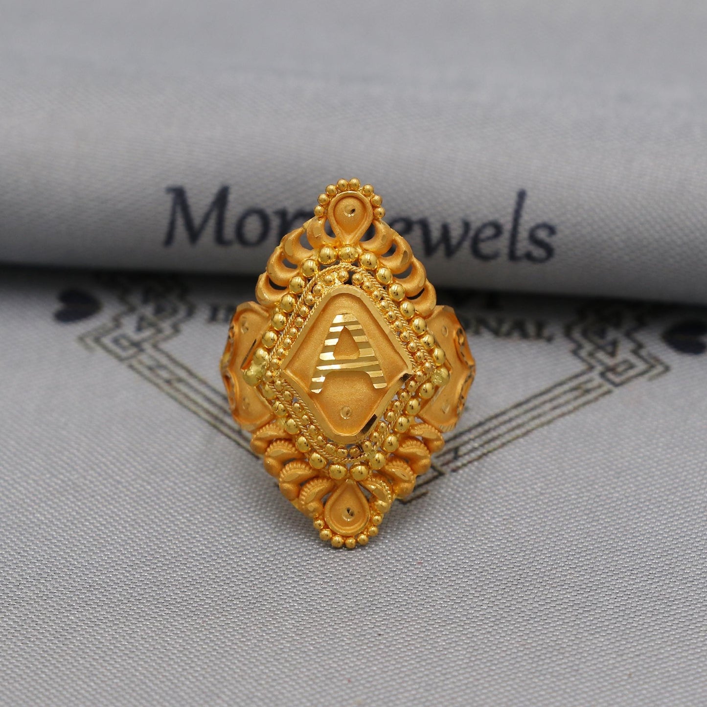 A alphabet Letter 22k gold handmade ring jewelry, K6129