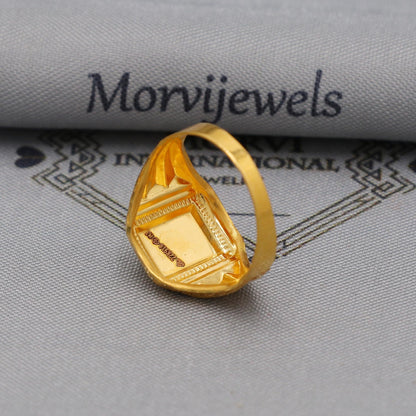 22k Gold Gold Ring, Vintage Designer Solid Gold 22k Ring, Rajasthani Indian Jewelry, Beautiful Women Gold Handmade Ring Jewelry, K6130