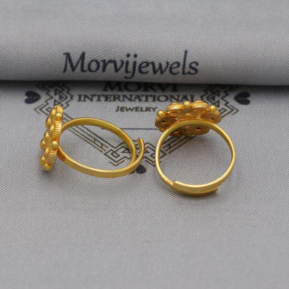 Pure 22k Solid Gold toe ring indian bichiya , Handmade gold toe ring pair for leg, gold toe finger jewelry, real gold bichiya Gift, K6132