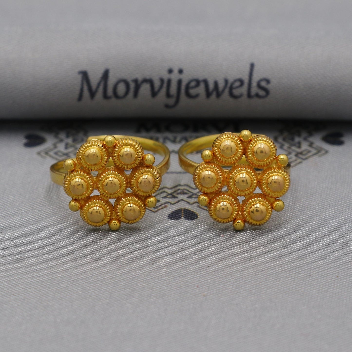 Pure 22k Solid Gold toe ring indian bichiya , Handmade gold toe ring pair for leg, gold toe finger jewelry, real gold bichiya Gift, K6132