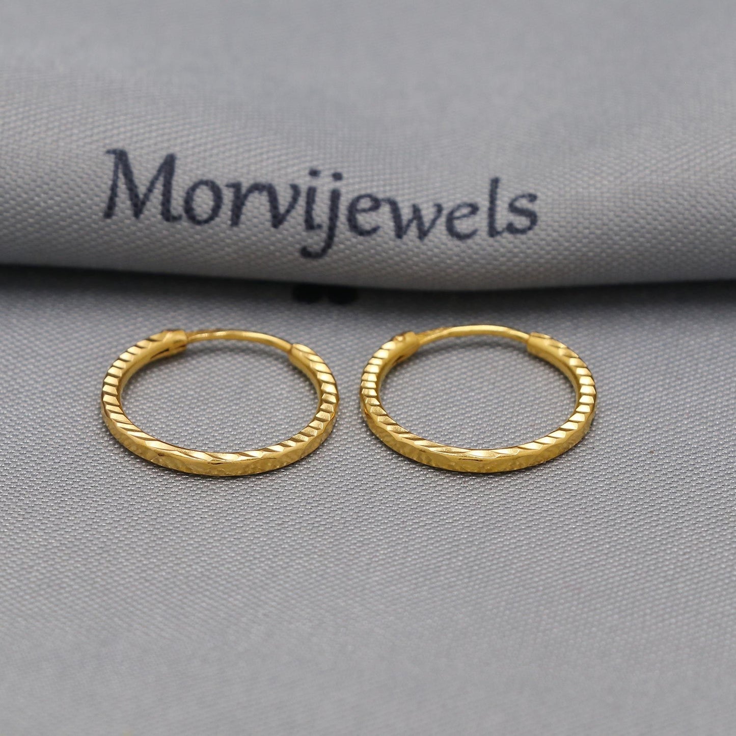 22k Yellow Gold Hoop Bali Earrings , Handmade big Yellow gold earrings for women, Valentine Day gift, simple design indian gold earrings