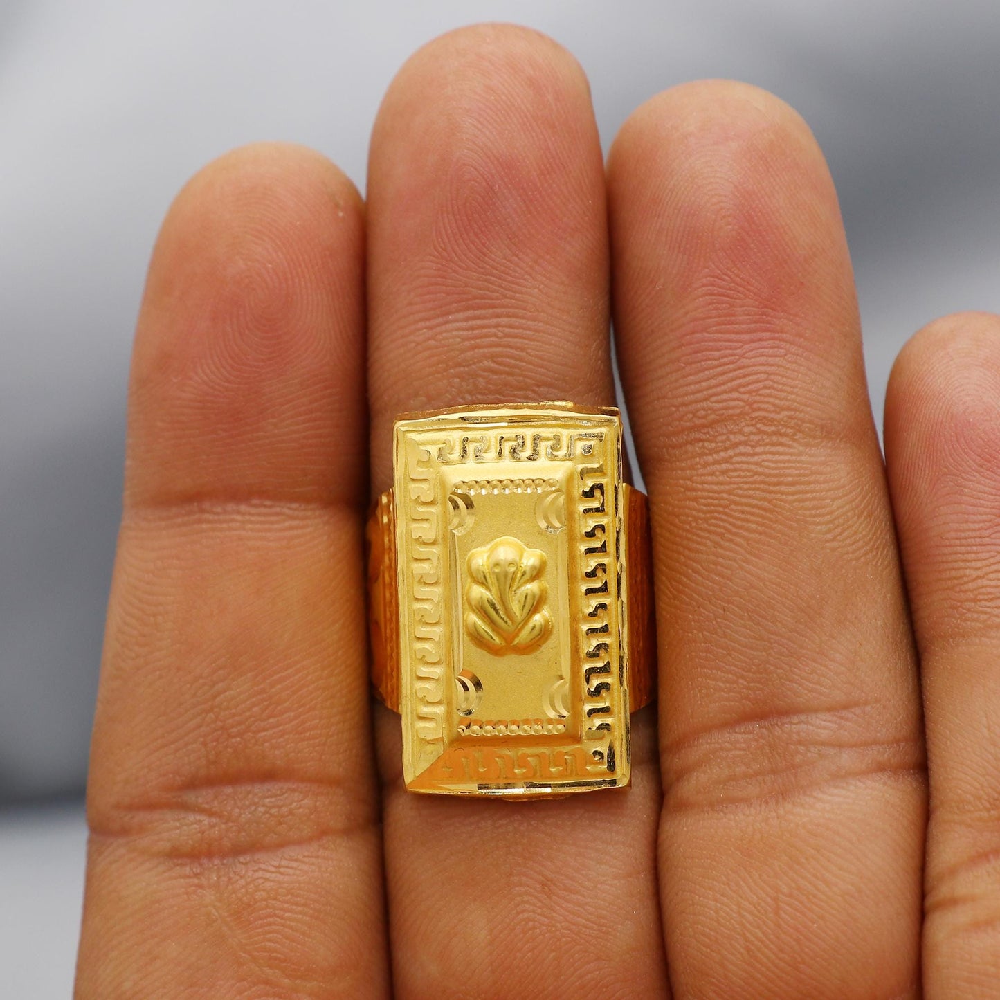 Lord Ganesha 22k Yellow Gold Ring Indian Jewelry, K5980