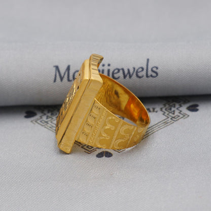 Handmade OM 22k Gold Ring Indian Jewelry, K5985