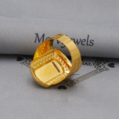 Vintage Art Gold Ring, Handmade 22k Gold Ring Indian Jewelry, K5995