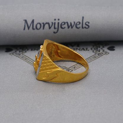Hanuman balaji ring, Handmade 22k Gold Ring Indian Jewelry, K5996