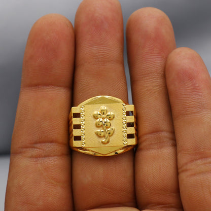 22k floral gold ring handmade jewelry, K5998