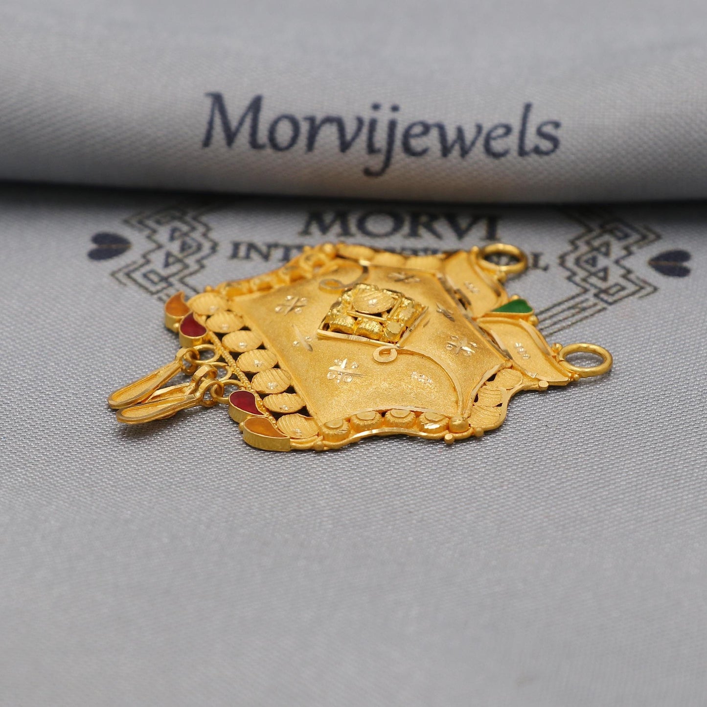 22k Yellow Gold Mangalsutra Pendant Necklace Handmade Indian Handmade Vintage Antique Design Jewelry, K6136