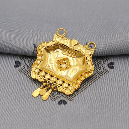 22k Yellow Gold Mangalsutra Pendant Necklace Handmade Indian Handmade Vintage Antique Design Jewelry, K6136
