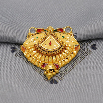 22k Yellow Gold Mangalsutra Pendant Necklace Handmade Indian Handmade Vintage Antique Design Jewelry, K6139