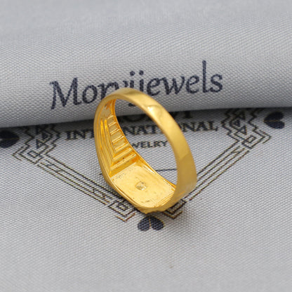 Star Solid Gold 22k Indian Ring Handmade Jewelry, Wedding Carved Engraved men women Ring Traditional Design, Authentic Indian Jewelry, K6148