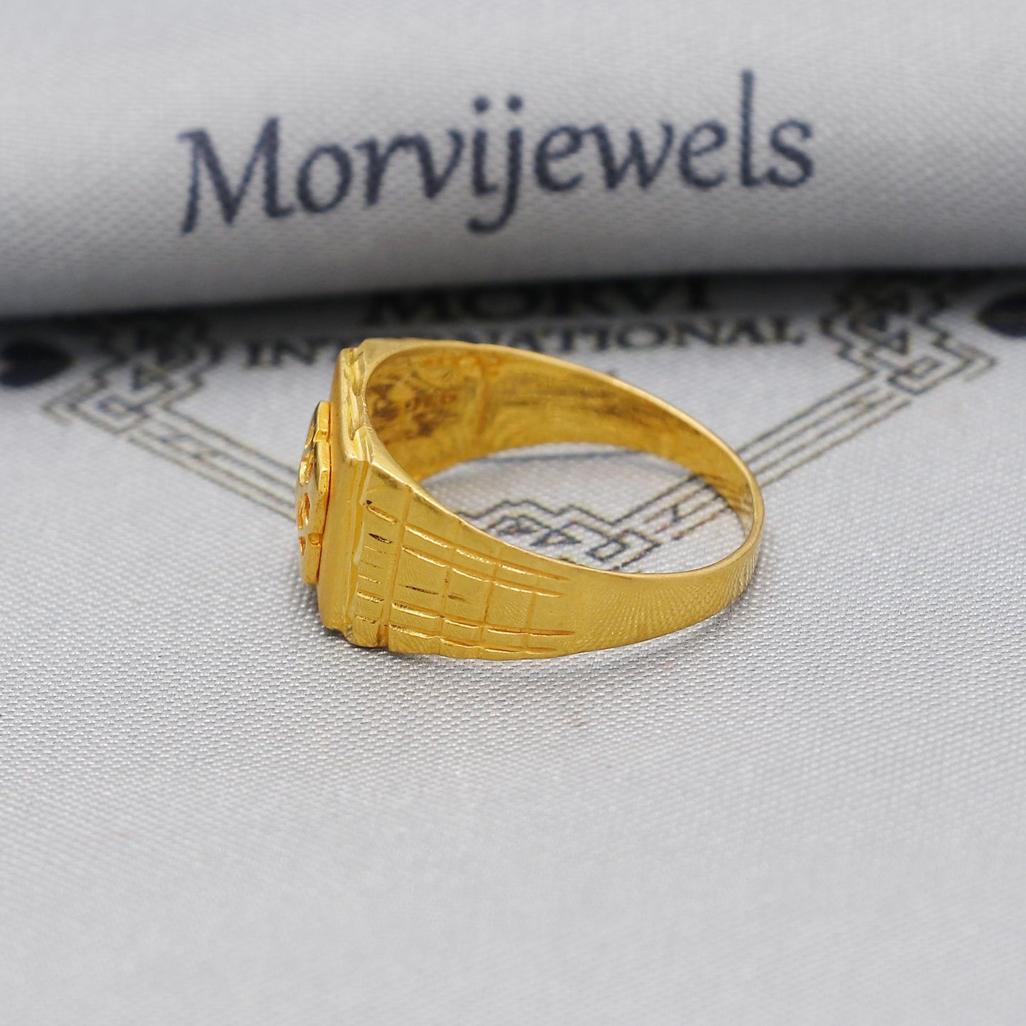 Solid Gold 22k Indian Ring Handmade Jewelry, Wedding Carved Engraved men Ring Traditional Design, Authentic Indian Jewelry, K6151