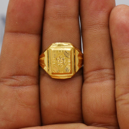 22k Gold Gold Ring, Vintage Antique Solid Gold 22k Ring, Indian Jewelry, Beautiful Gold Handmade Ring Jewelry, K6160