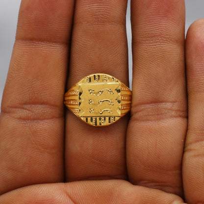 Engraved 22k Gold Handmade Ring Jewelry, K6161